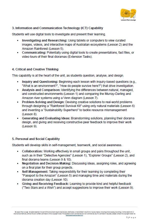 HASS - Geography: 10 Lesson Plans + 1 Summative Assessment and FREE Student Workbook (Year 4)