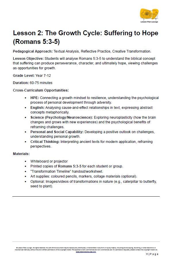 Studies of Religion - Resilience & Perseverance Coping with Challenges: 10 Lesson Plans + Summative Task + FREE Student Workbook (Year 7-12)