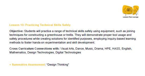 Technologies - Design Technologies: 10 Lesson Plans + 1 Summative Assessment (Foundation Year/ Kindergarten)