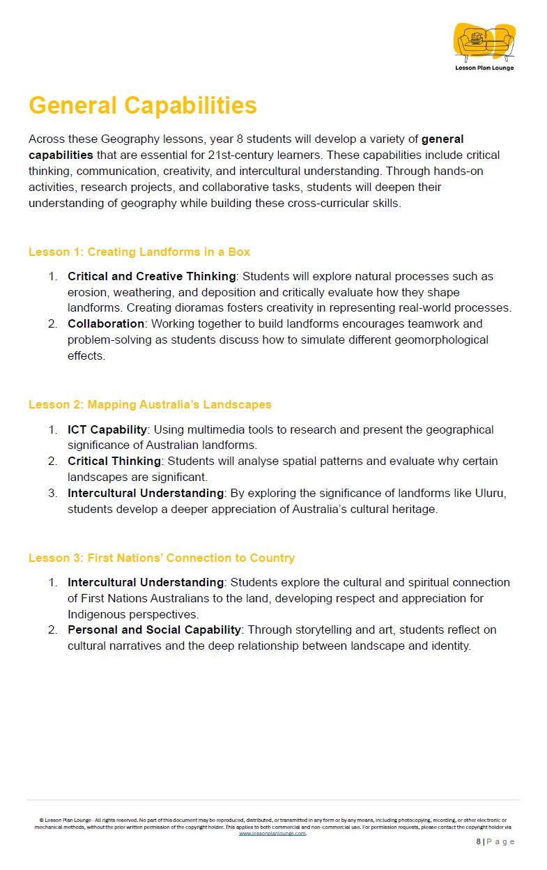 HASS - Geography: 12 Lesson Plans + 1 Summative Assessment Task + FREE Student WORKBOOK (Year 8)