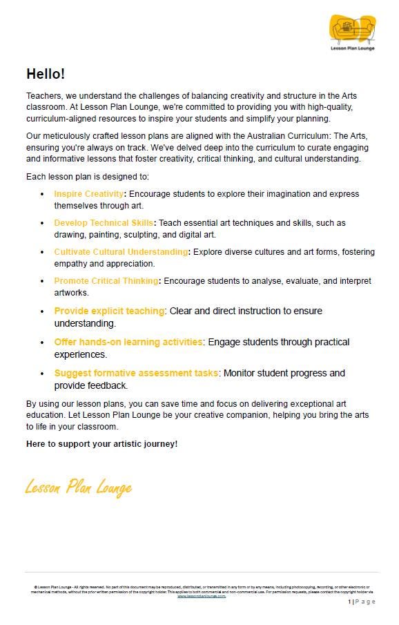 Drama - The Arts: 10 Lesson Plans + 1 Summative Assessment Task (Year 4)