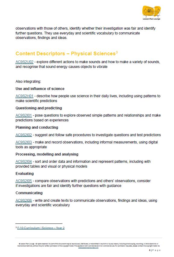 Science - Physical Sciences: Lesson Plans (10 lessons) + 1 Summative Assessment + FREE Student Workbook (Year 2)