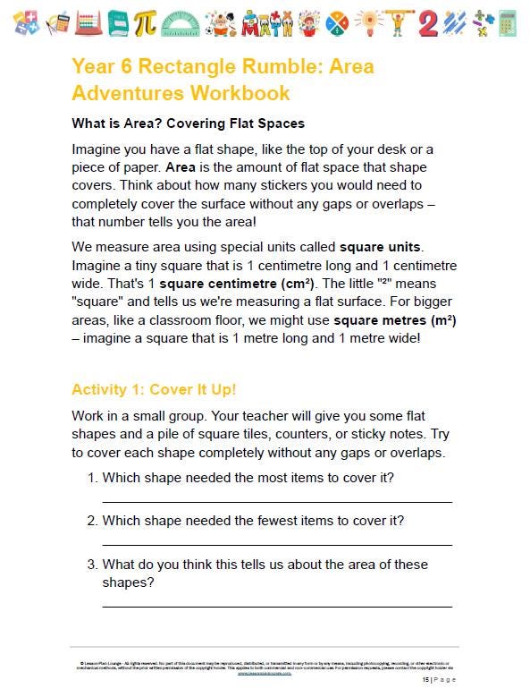 Mathematics - Measurement: Lesson Plans offering 28 Hands-On lessons + Summative Assessment Task + FREE Student Workbook (Year 6)