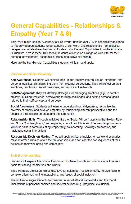 Studies of Religion - Relationships & Empathy Navigating Social Dynamics: 10 Lesson Plans + Summative Assessment + FREE WORKBOOK (Year 7-12)
