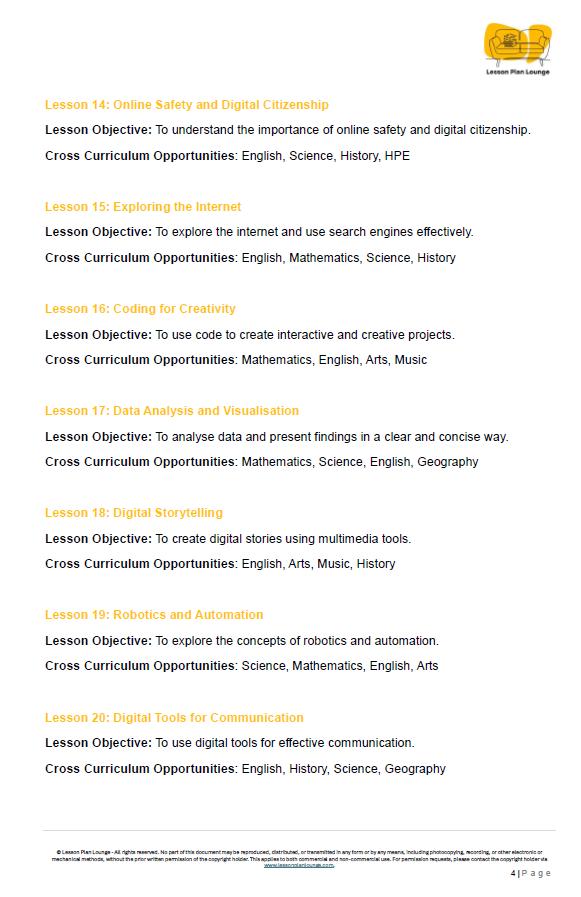 Digital Technologies (AC9TDI4K01- AC9TDI4P09): 24 Lesson Plans (covering multiple lessons) with 75+ Hands-On Learning Tasks (Year 3)