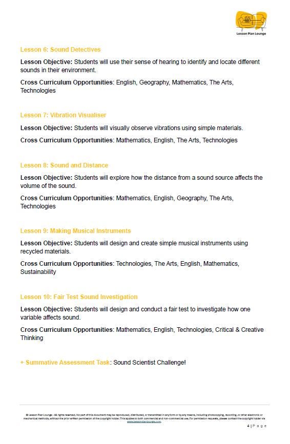 Science - Physical Sciences: Lesson Plans (10 lessons) + 1 Summative Assessment + FREE Student Workbook (Year 2)