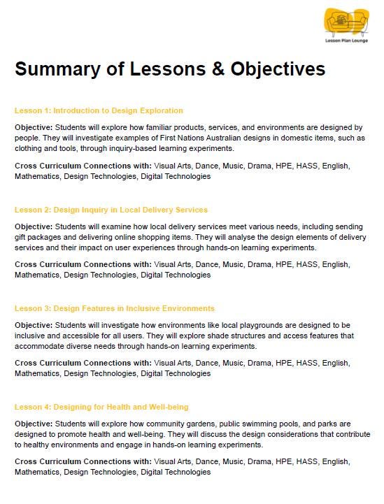 Technologies - Design Technologies: 10 Lesson Plans + 1 Summative Assessment (Foundation Year/ Kindergarten)