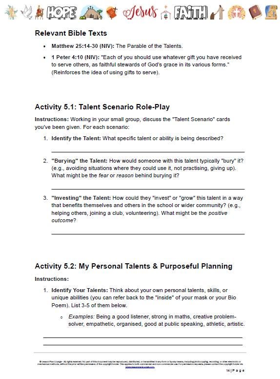 Studies of Religion - Identity & Self-Worth: 10 Lesson Plans + Summative Assessment Task + FREE Student WORKBOOK (Year 7 to 12)