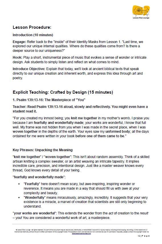 Studies of Religion - Identity & Self-Worth: 10 Lesson Plans + Summative Assessment Task + FREE Student WORKBOOK (Year 7 to 12)