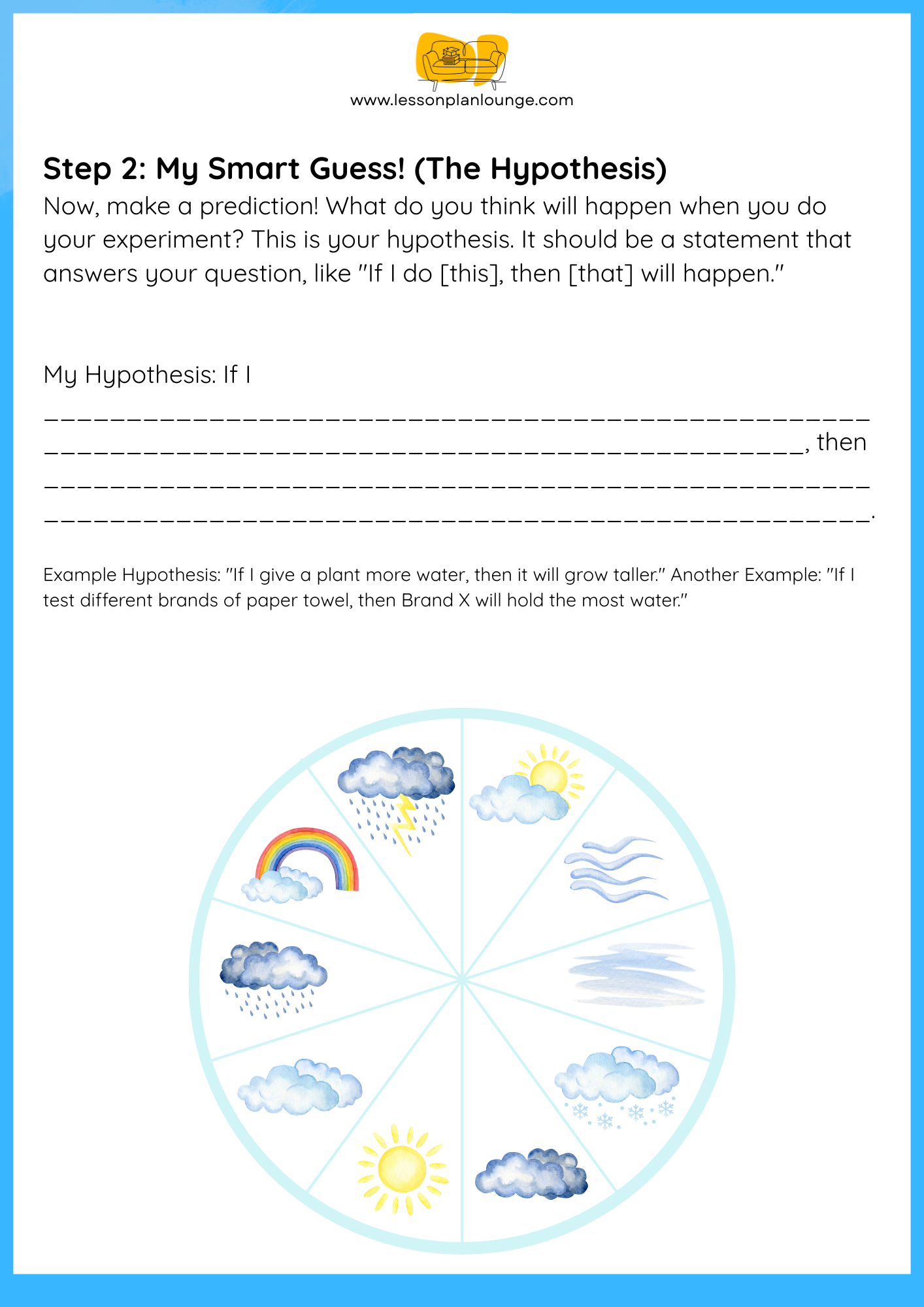 FREE Worksheet - Science - Design and Experiment Template - Weather - (Primary/ Higher Education)