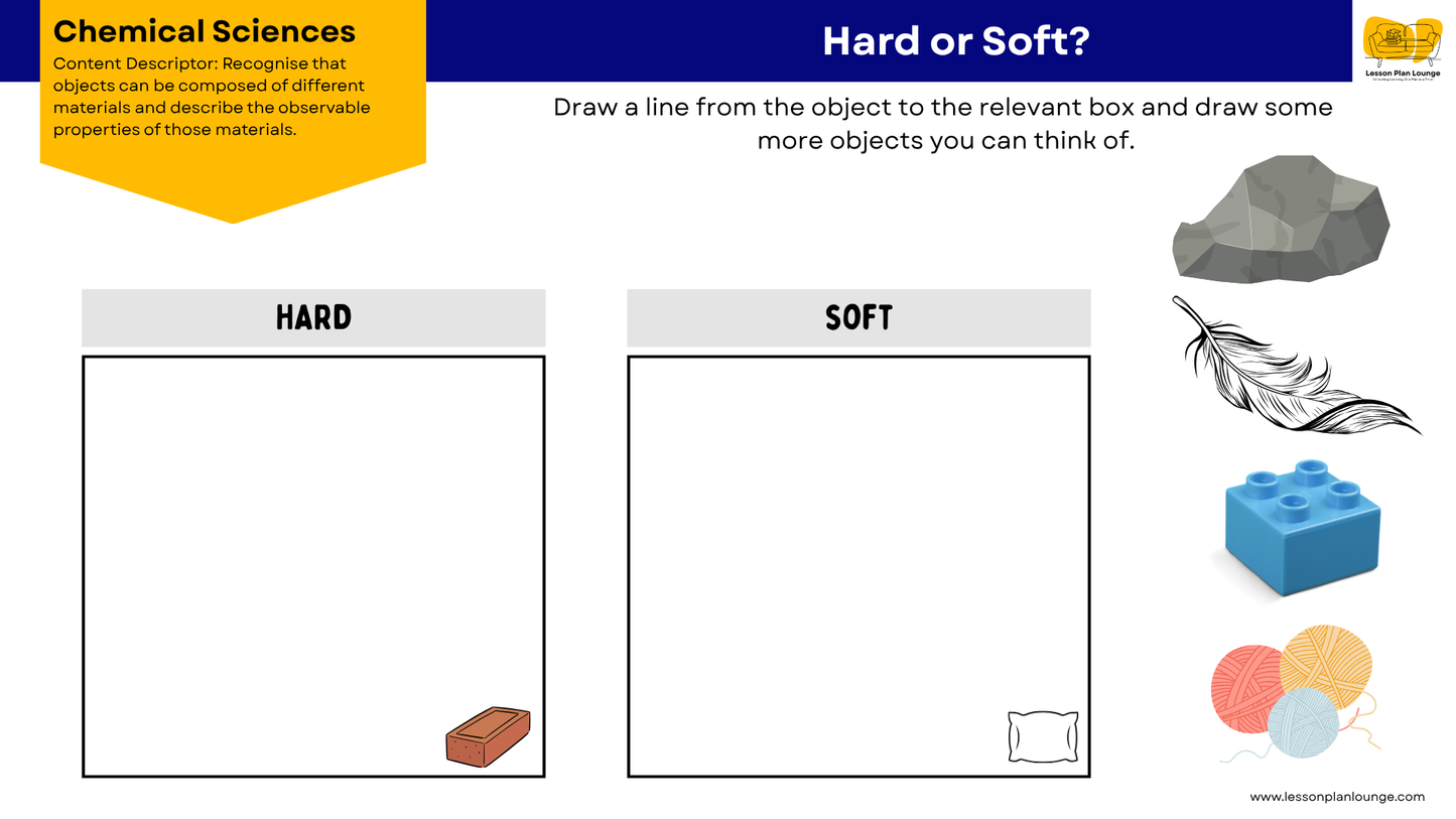 FREE Worksheets - Chemical Sciences - Different Materials and Properties - Education - Kindergarten
