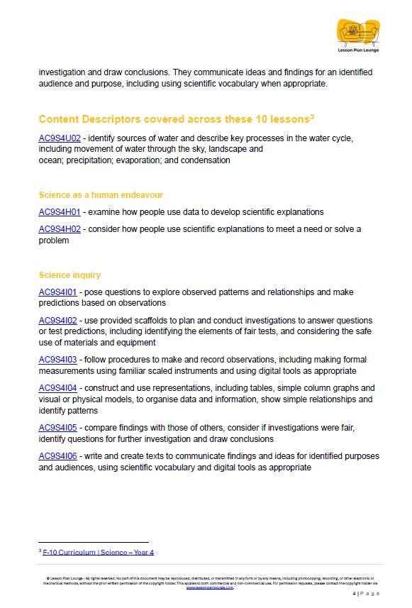 Science - Earth & Space Sciences: 10 Lesson Plans + 1 Summative Assessment and FREE Student WORKBOOK (Year 4)