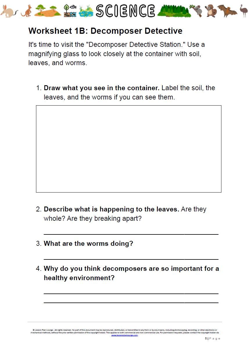 Science - Biological Sciences: 10 Lesson Plans + 1 Summative Assessment and FREE Student WORKBOOK (Year 4)