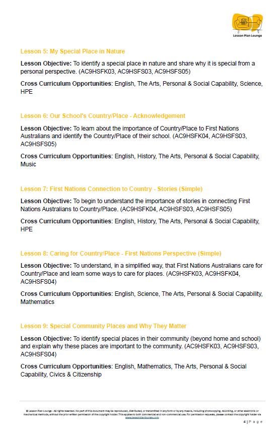 HASS - Geography: 10 lesson plans + 1 summative assessment and FREE Student WORKSHEETS (Kindergarten/ Foundation Year)