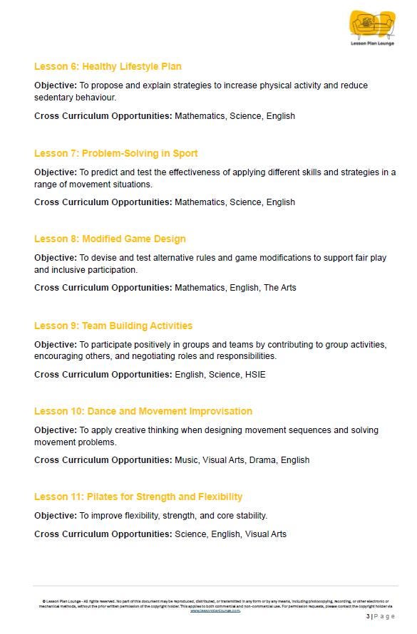 HPE - Movement and Physical Activity: 20 Lesson Plans + 1 Summative Assessment Task (Year 5)