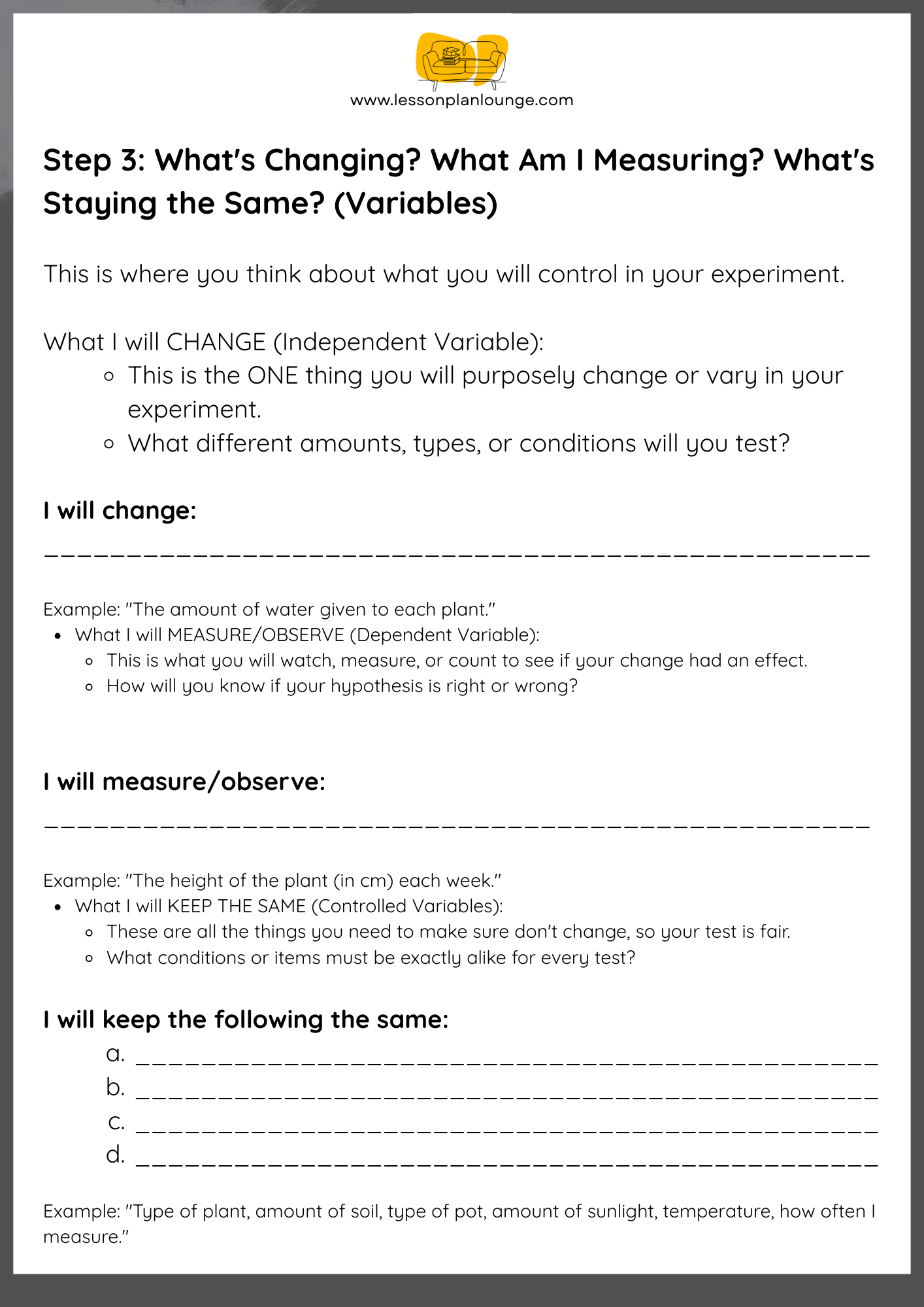 FREE Worksheet - Science - Design and Experiment Template - Neutral - (Primary/ Higher Education)