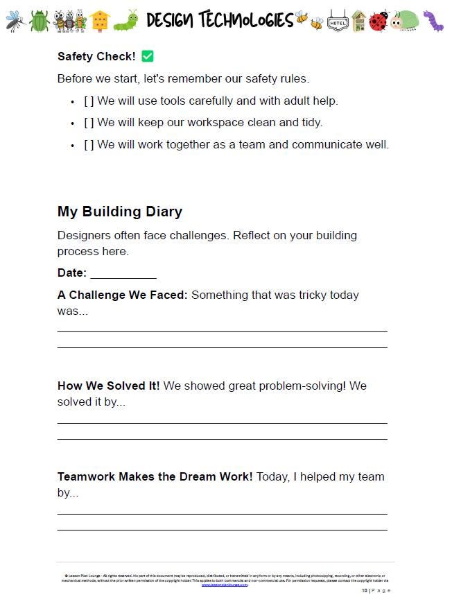 Design Technologies - My Australian Bug Hotel: 10 Lesson Plans + 1 Summative Assessment Task and FREE Student DESIGN PORTFOLIO (Year 3)