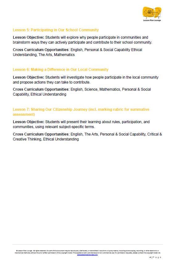 HASS - Civics & Citizenship: Lesson Plans (7 lessons) + 1 Summative Assessment + FREE Student Workbook (Year 3)