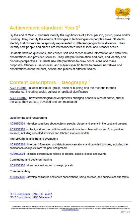 HASS - Geography: Lesson Plans (9 lessons) + 1 Summative Assessment + FREE Student Workbook (Year 2)