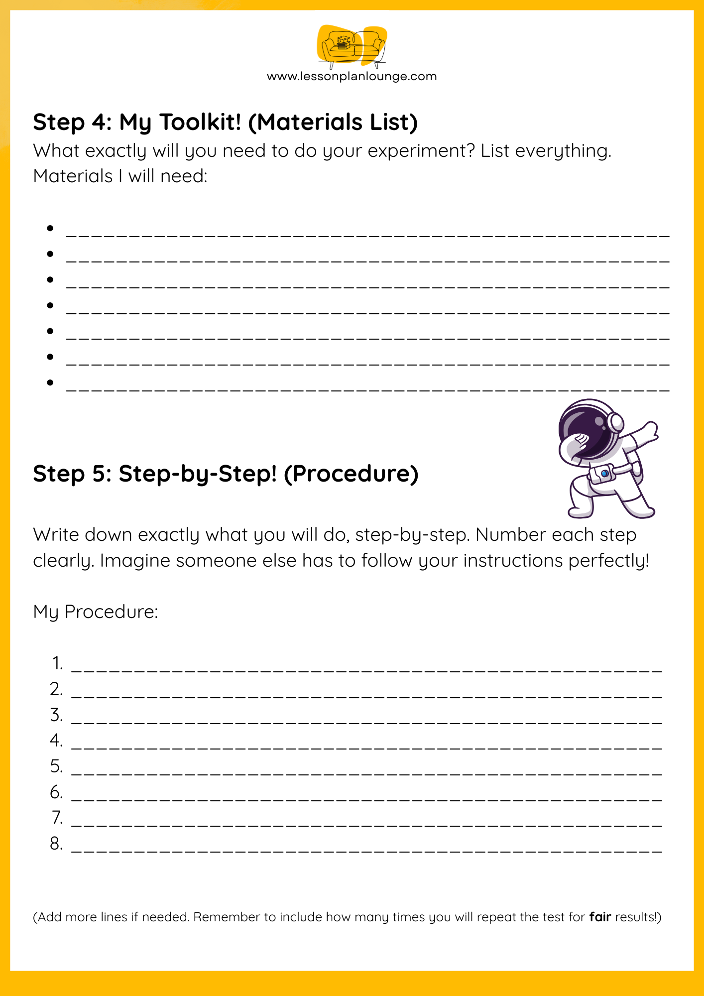 FREE Worksheet - Science - Design and Experiment Template - Earth & Space (Primary/ Higher Education)