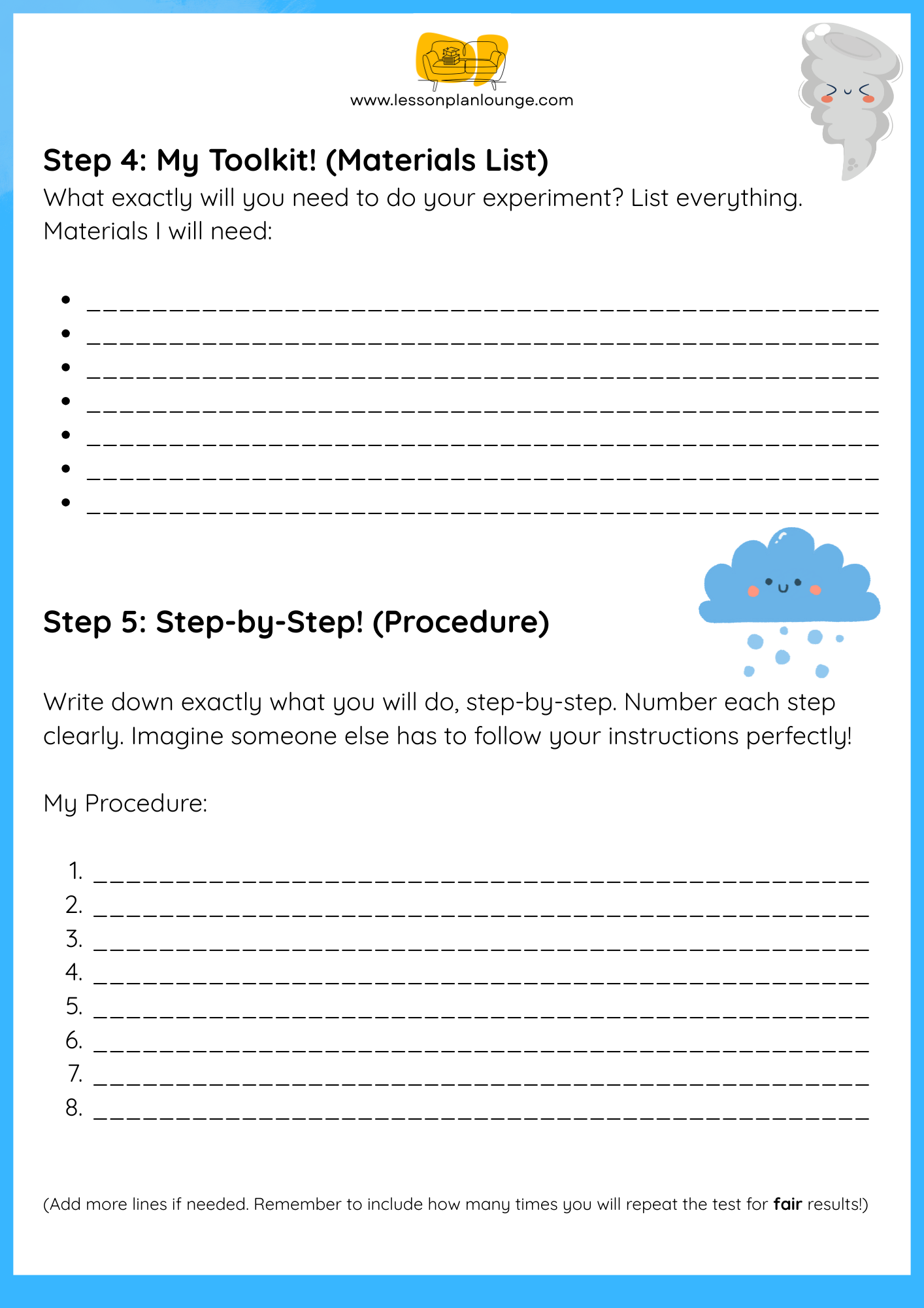 FREE Worksheet - Science - Design and Experiment Template - Weather - (Primary/ Higher Education)