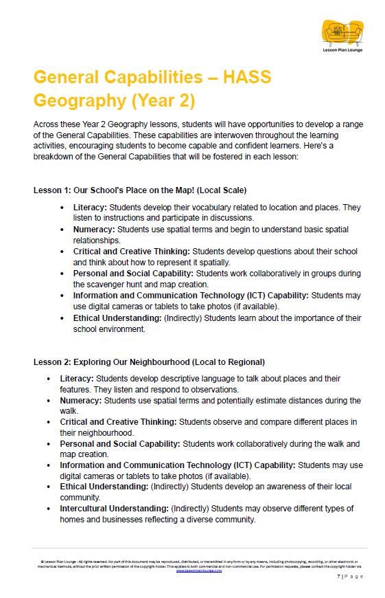HASS - Geography: Lesson Plans (9 lessons) + 1 Summative Assessment + FREE Student Workbook (Year 2)