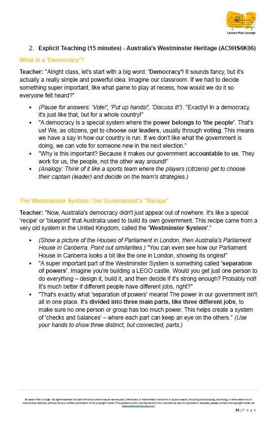 HASS - History + Civics & Citizenship: Lesson Plans (10 lessons) + 2 Summative Assessment Tasks + FREE Student Workbook (Year 6)