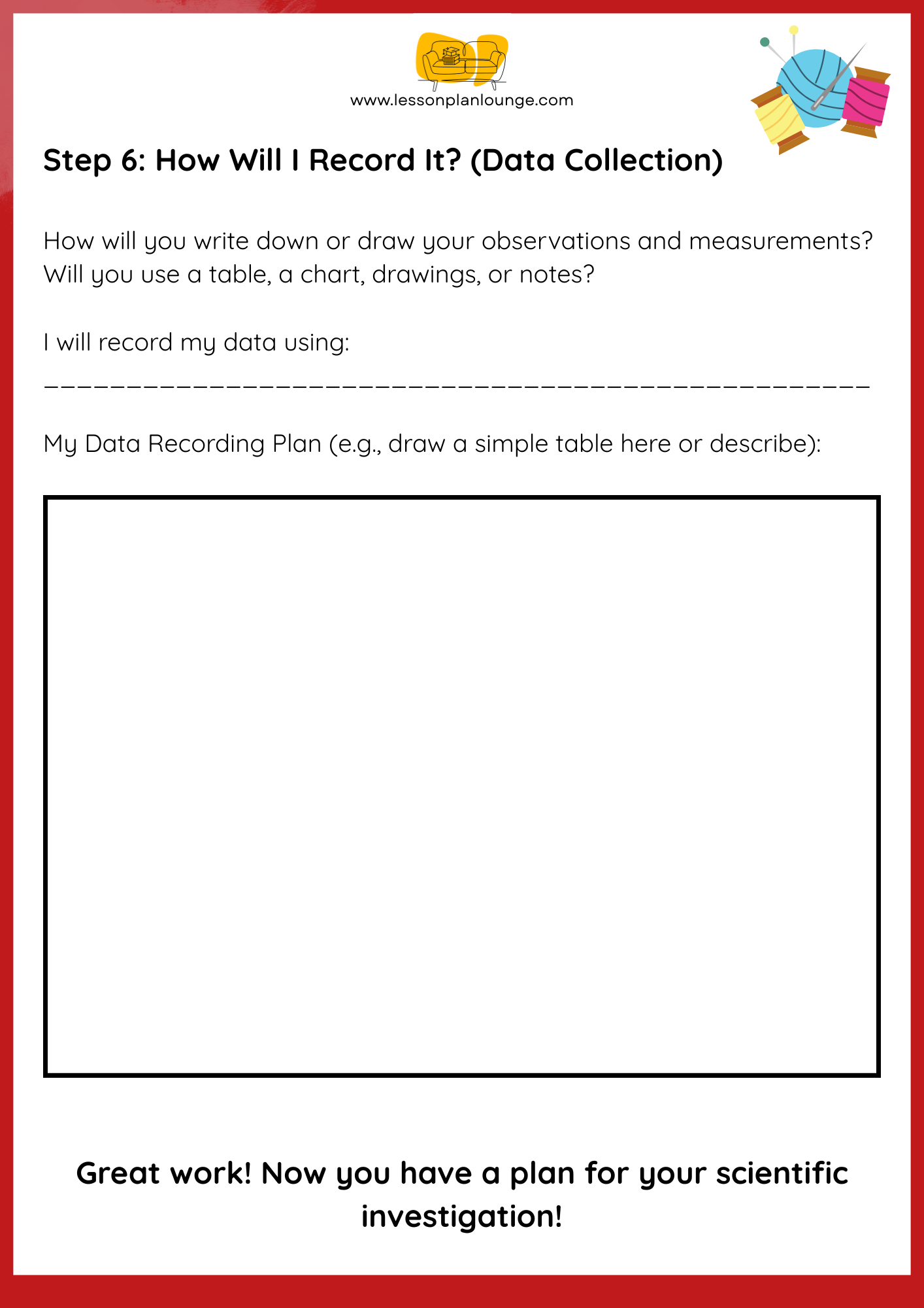 FREE Worksheet - Science - Design and Experiment Template - Materials - (Primary/ Higher Education)