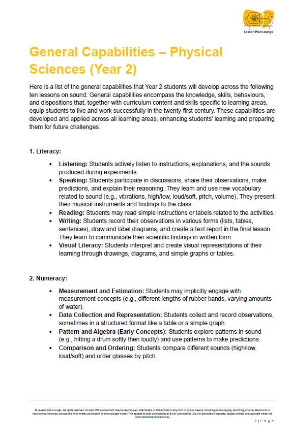 Science - Physical Sciences: Lesson Plans (10 lessons) + 1 Summative Assessment + FREE Student Workbook (Year 2)