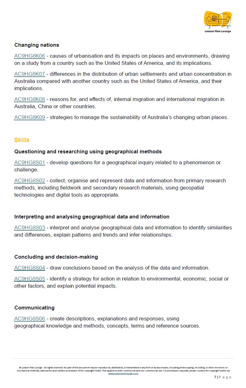 HASS - Geography: 12 Lesson Plans + 1 Summative Assessment Task + FREE Student WORKBOOK (Year 8)