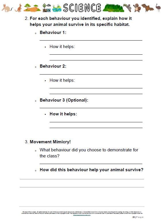Science - Biological Sciences: Lesson Plans (10 Lessons) + 1 Summative Assessment and FREE Student Workbook (Year 5)