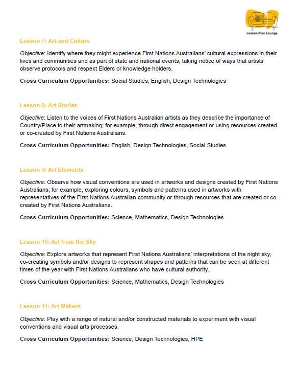 The Arts - VISUAL ARTS: 12 Lesson Plans + 1 Summative Assessment (Year 1)