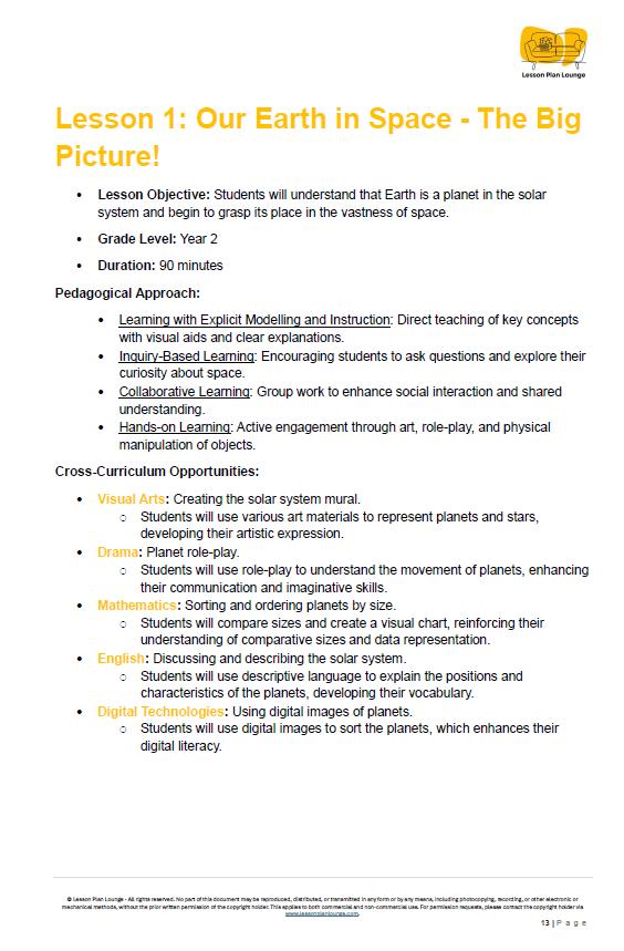 Science - Earth & Space Sciences: Lesson Plans (10 lessons) + 1 Summative Assessment + FREE Student Workbook (Year 2)