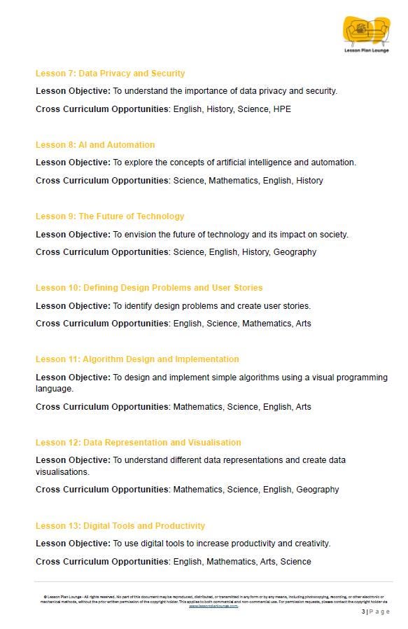 Digital Technologies (AC9TDI4K01- AC9TDI4P09): 24 Lesson Plans (covering multiple lessons) with 75+ Hands-On Learning Tasks (Year 3)