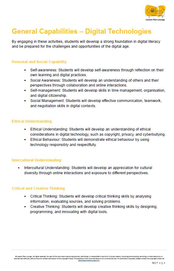 Digital Technologies (AC9TDI4K01- AC9TDI4P09): 24 Lesson Plans (covering multiple lessons) with 75+ Hands-On Learning Tasks (Year 3)