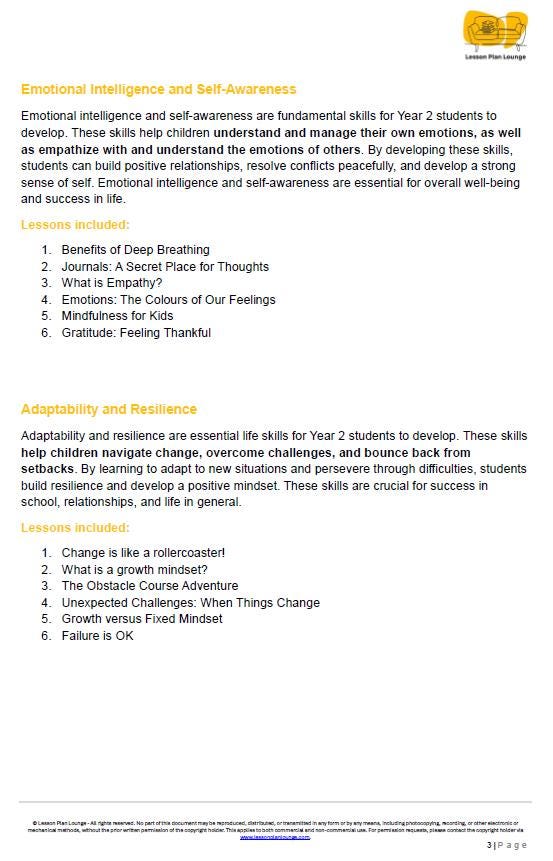 38 Awesome Life Skills lessons for the Year 2 Student