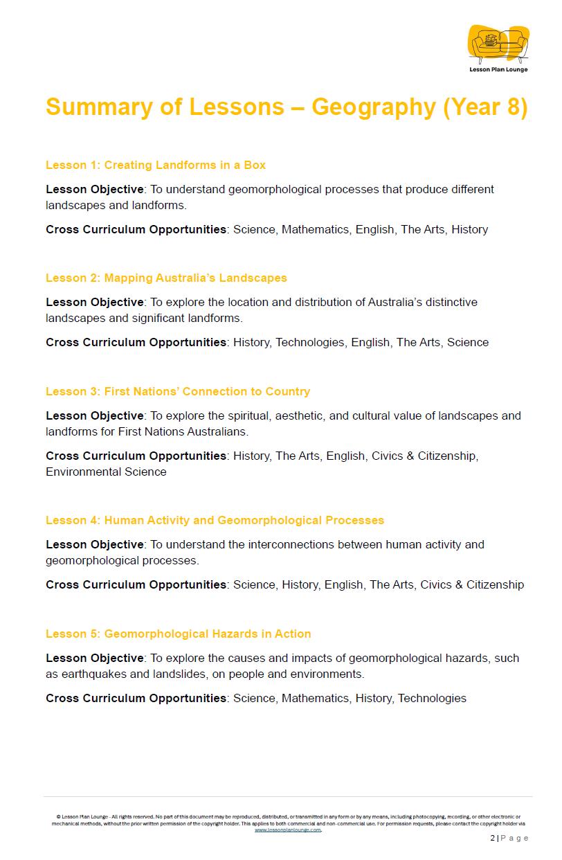 HASS - Geography: 12 Lesson Plans + 1 Summative Assessment Task + FREE Student WORKBOOK (Year 8)