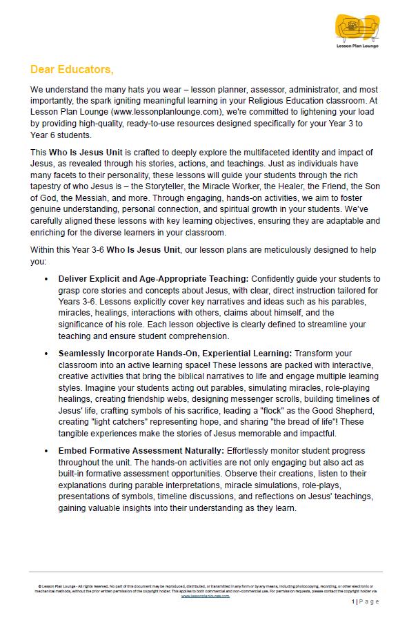 Studies of Religion - Who is Jesus: 10 Lesson Plans + 1 Summative Assessment Task + Student Workbook (Year 3 - Year 6)