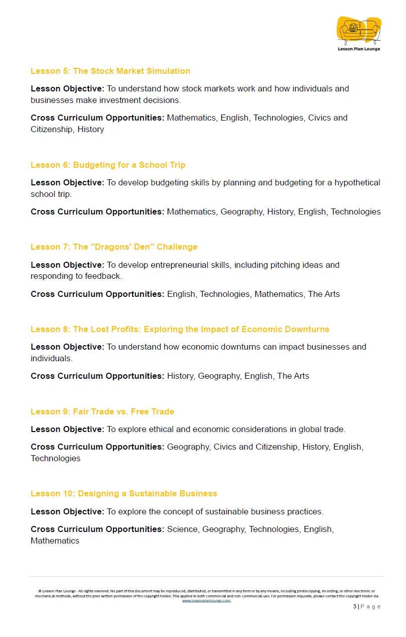 HASS Economics and Business: 12 Lesson Plans + 1 Summative Assessment Task + FREE Student WORKBOOK (Year 8)