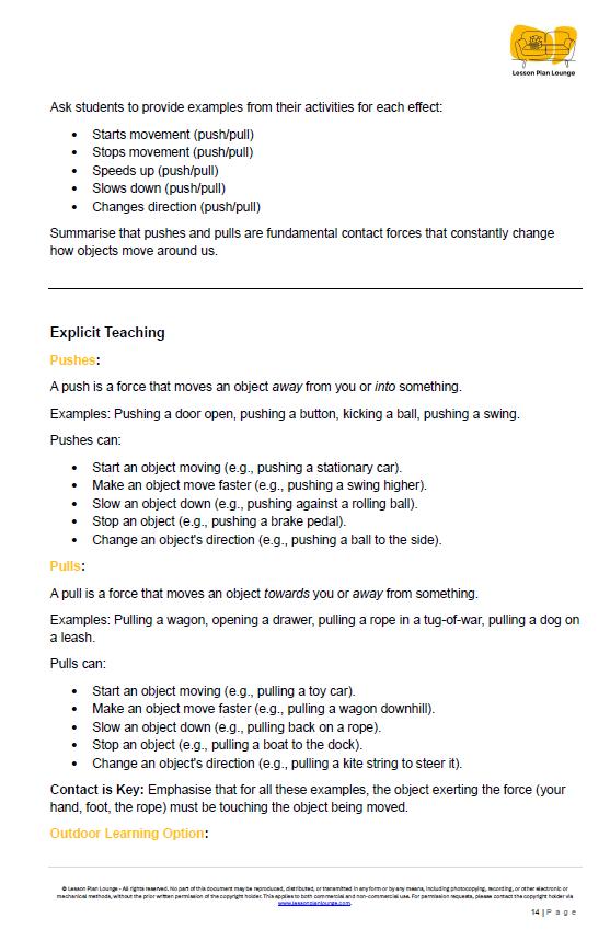 Science - Physical Sciences: 10 Lesson Plans + 1 Summative Assessment and FREE Student WORKBOOK (Year 4)