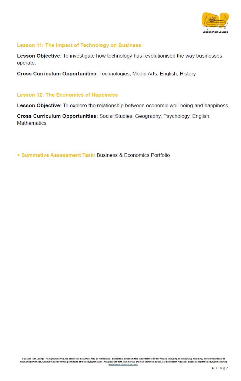 HASS Economics and Business: 12 Lesson Plans + 1 Summative Assessment Task + FREE Student WORKBOOK (Year 8)