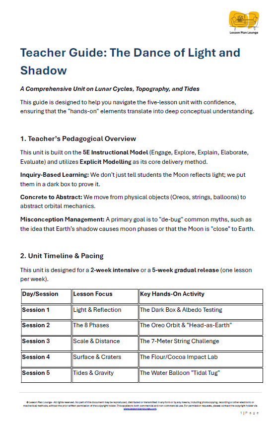 Earth & Space Sciences - Moon Phases The Lunar Cycle Explained - Year/ Grade 4-6