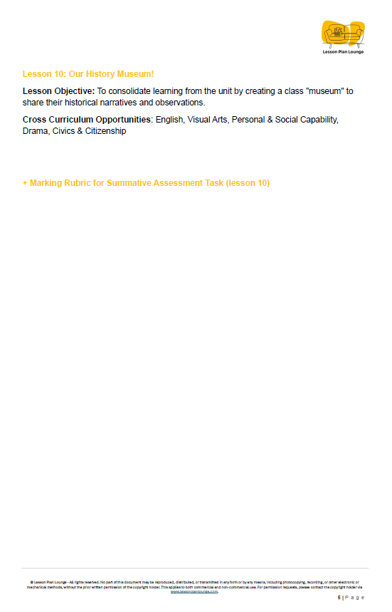 Lesson Plan Lounge - Lesson Plans HASS – Geography, History, Civics & Citizenship - Foundation Year/ Prep Year/ Kindergarten