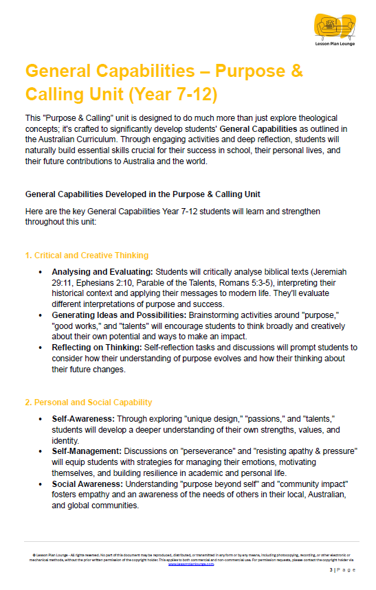 Studies of Religion - Purpose & Calling: Finding Meaning Beyond Success (Year 7-12)