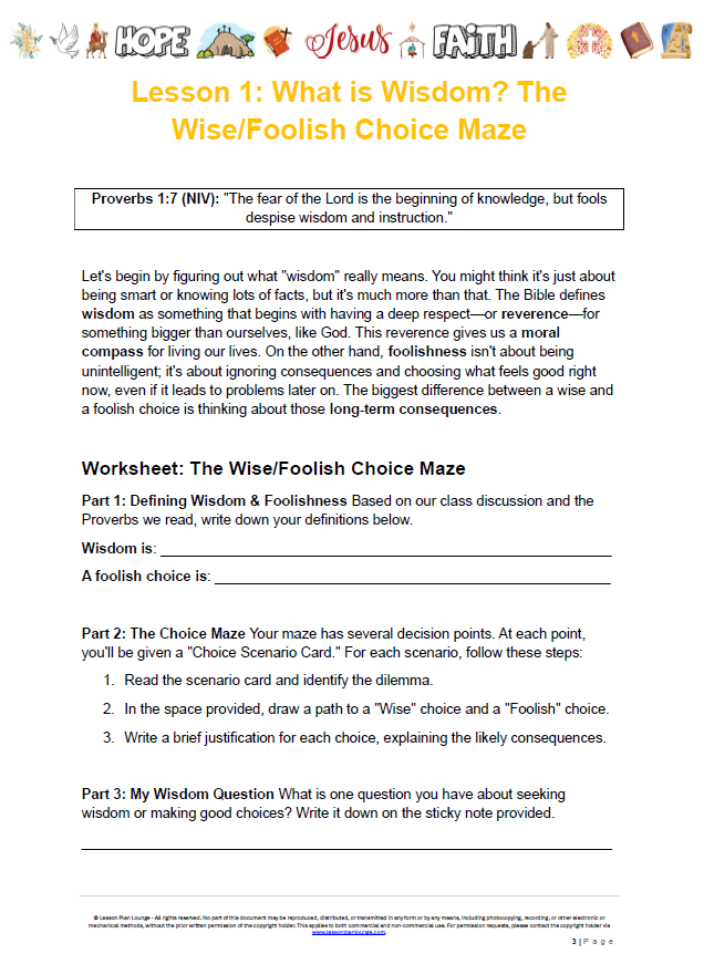 Studies of Religion - Wisdom & Discernment: Making Good Choices (Year 7-12)