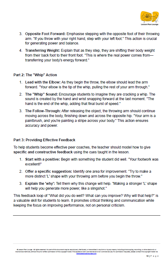 HPE - Movement and physical activity: 10 Lesson Plans + Summative Assessment Task (Year 7 & 8)