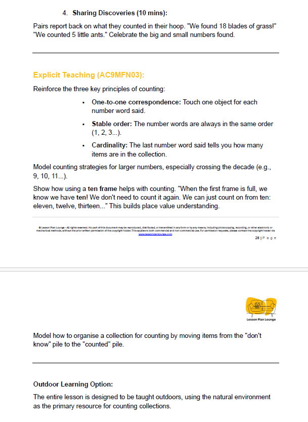 Mathematics - Unit 3: Garden Explorers - Kindergarten/ Foundation Year/ Prep