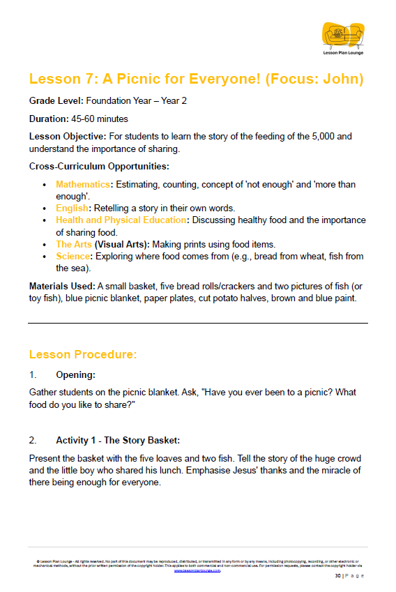 Studies of Religion - Journeys with Jesus and His Friends - Kindergarten/ Year 1/ Year 2