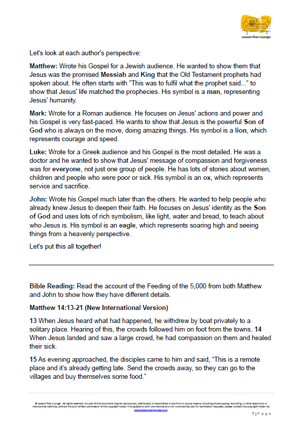 Studies of Religion - The Four Gospels - 10 Lesson Plans + FREE Student Workbook - Year 3 to Year 6 (Upper Primary)