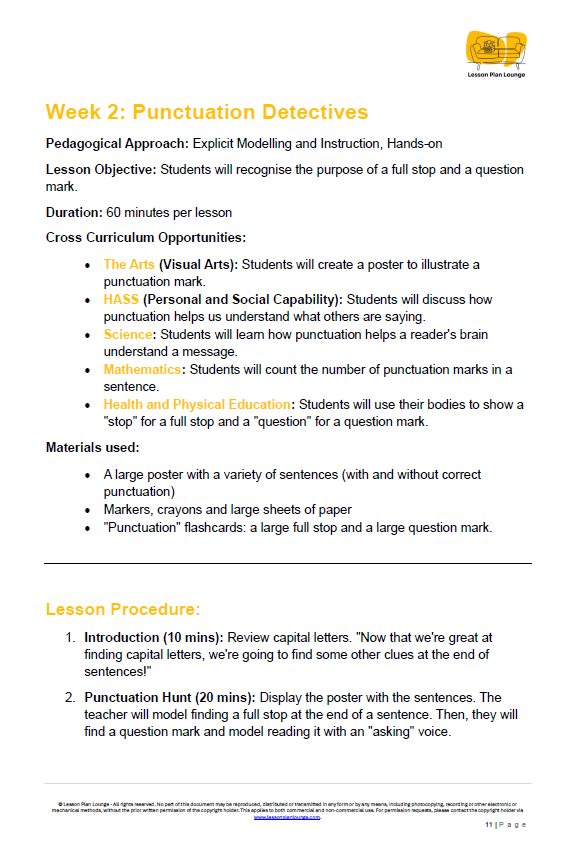 English - Unit 4 Our Publishing House - Kindergarten/ Foundation Year/ Prep